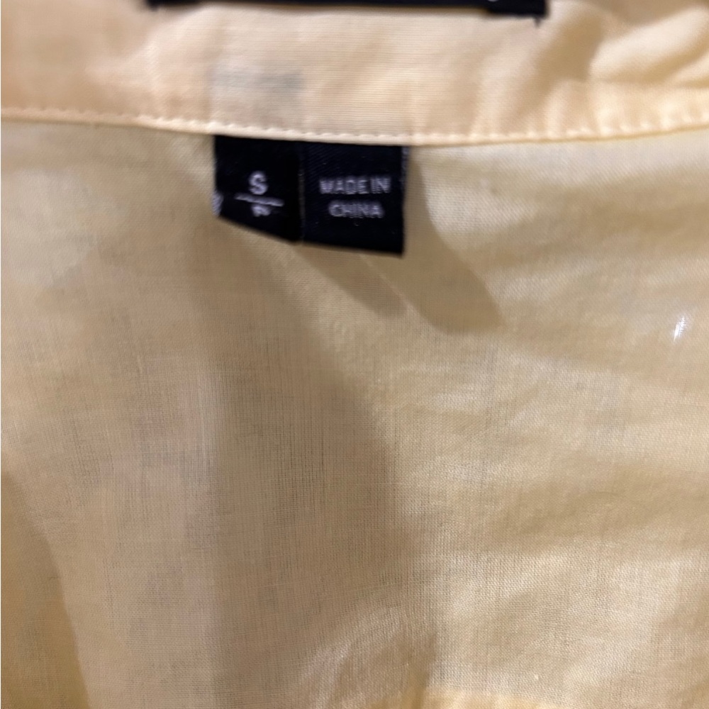 Theory Yellow Button Down/Up Top Long Sleeve With… - image 4